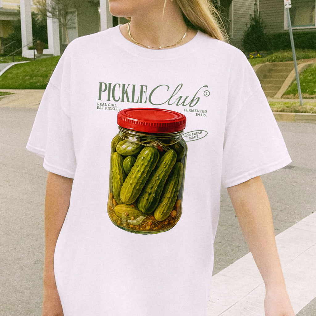 Pickle Club Graphic T-Shirt – Unisex Funny Foodie Tee | 90s Y2K Streetwear