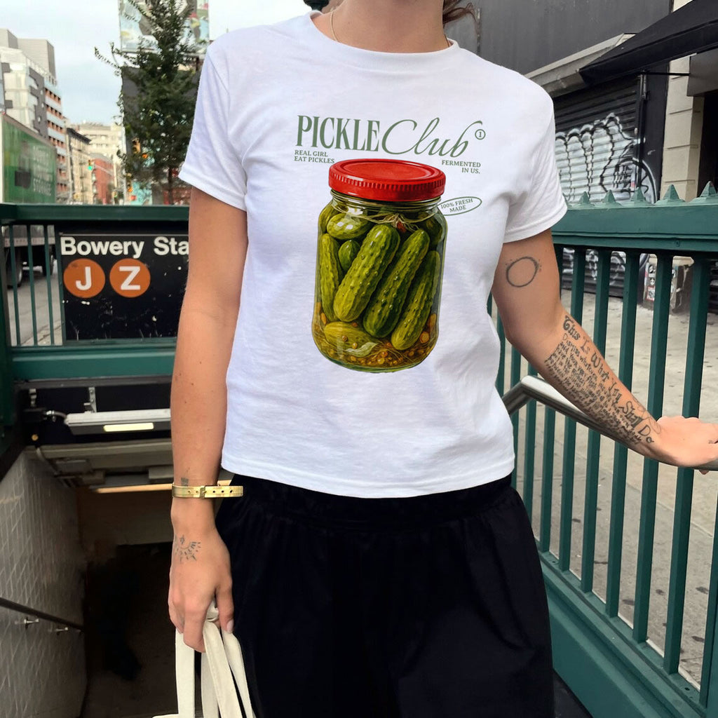 Pickle Club Baby Tee – 90s Y2K Graphic T-Shirt | Aesthetic Streetwear Top
