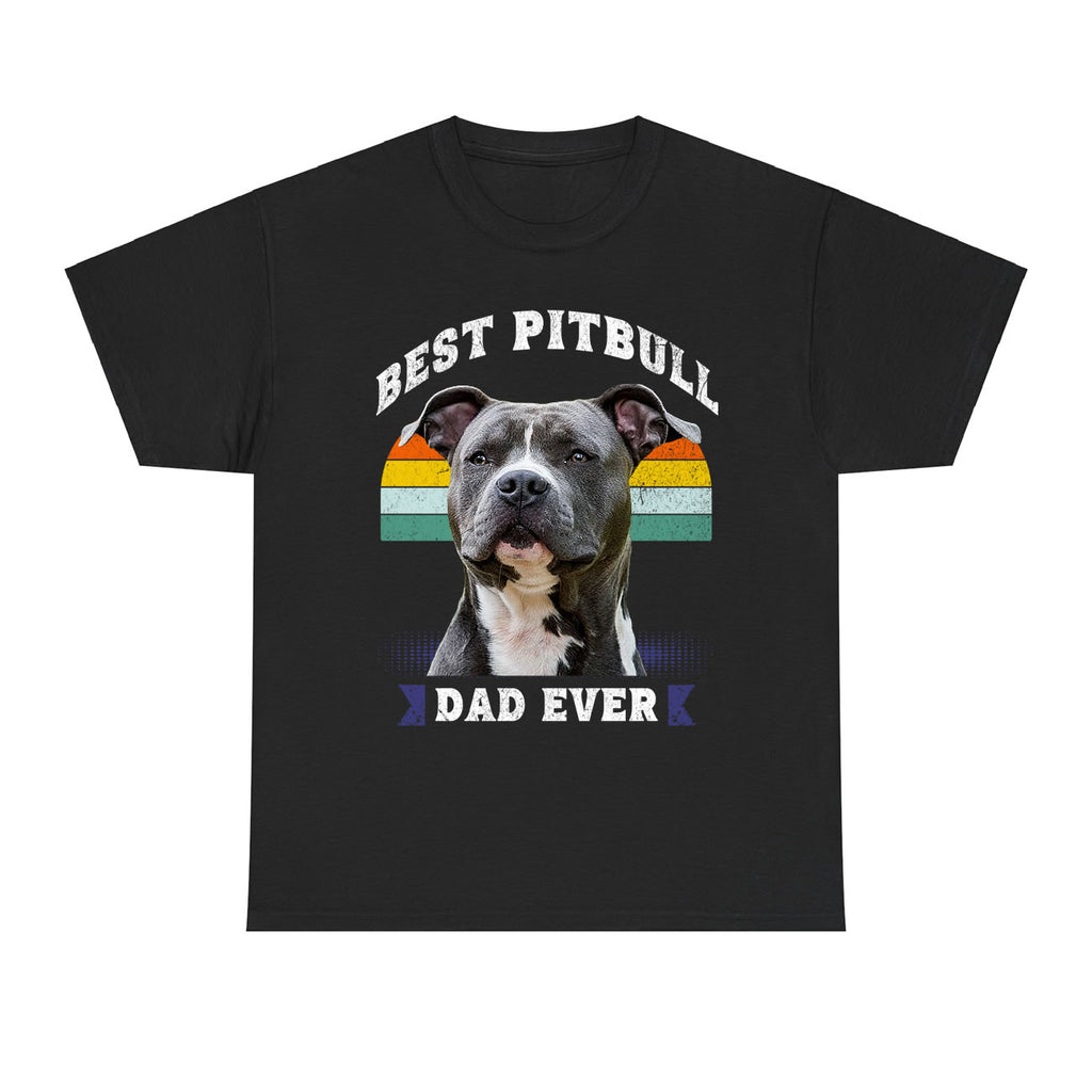 Personalized Pitbull Dog Dad T‑Shirt | Custom Photo Tee Gift
