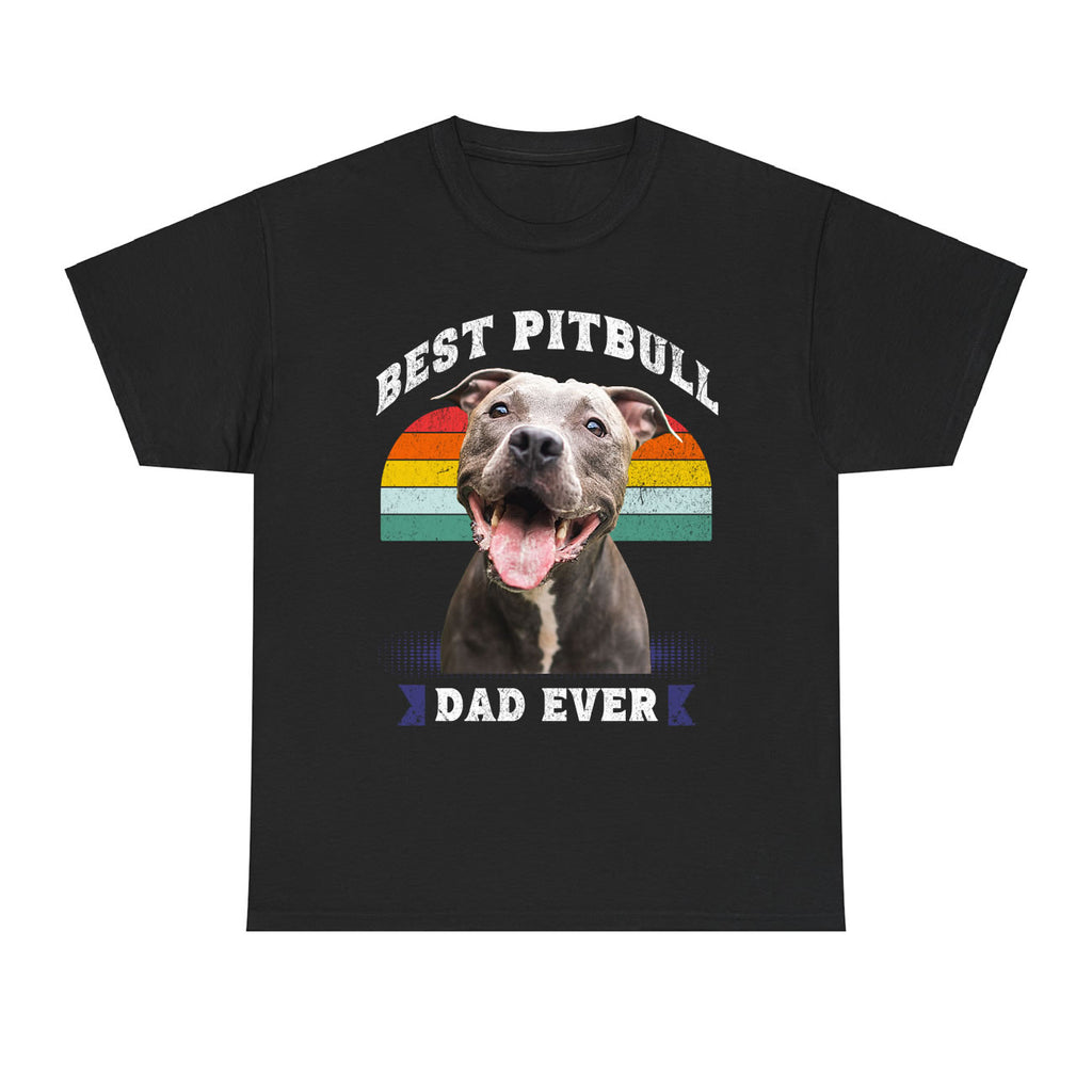 Personalized Pitbull Dog Dad T‑Shirt | Custom Photo Tee Gift