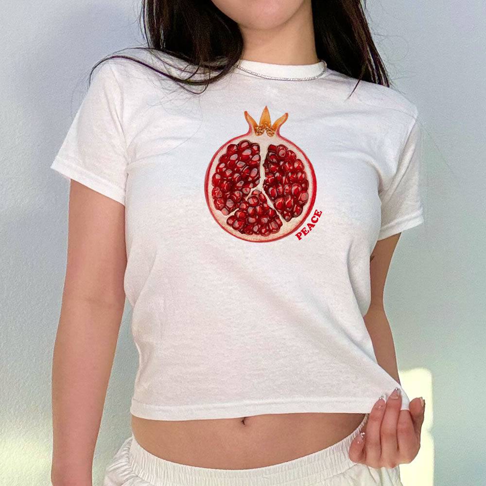 Pomegranate Peace Baby Tee - printwithsky