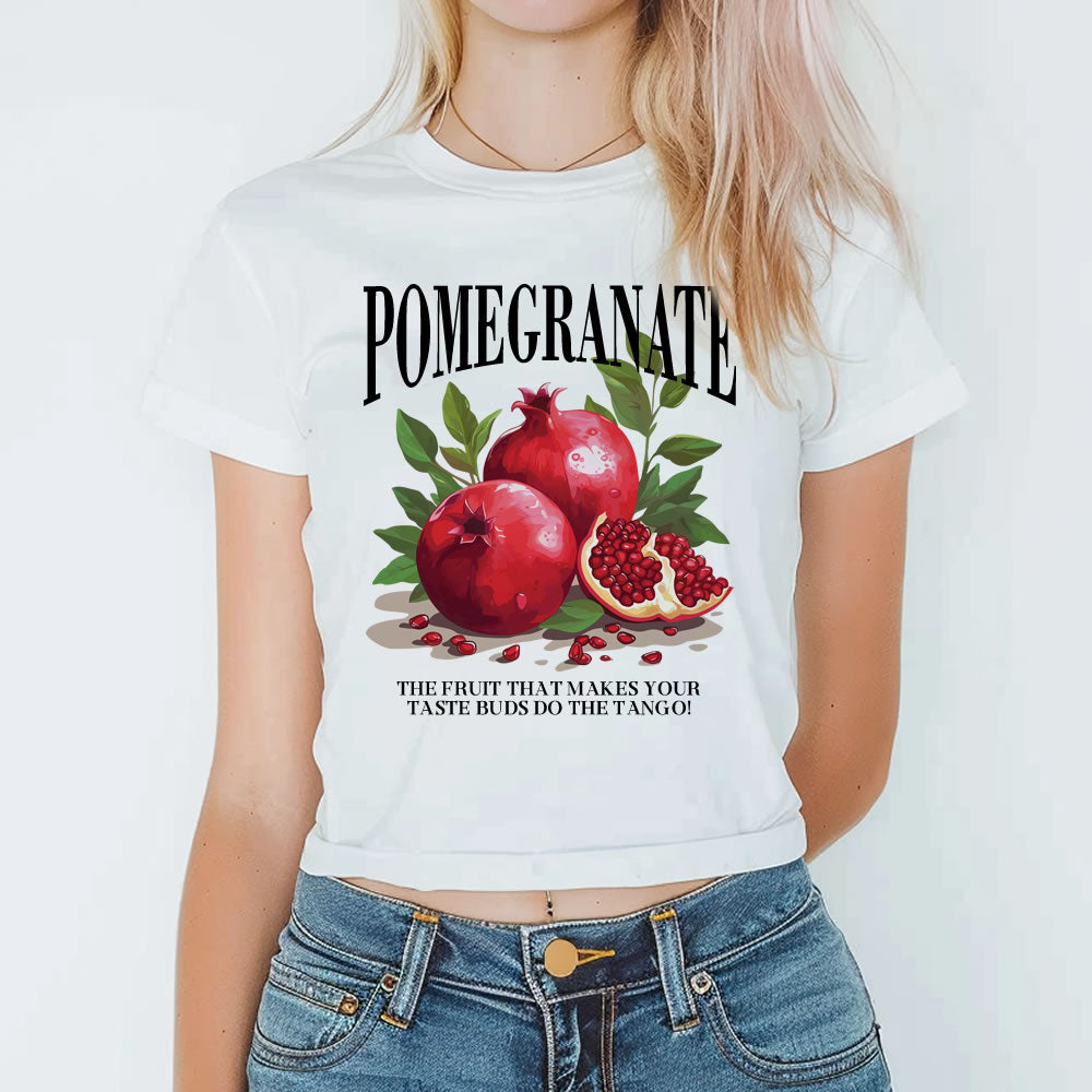 Pomegranate Retro Graphic Baby Tee - printwithsky 