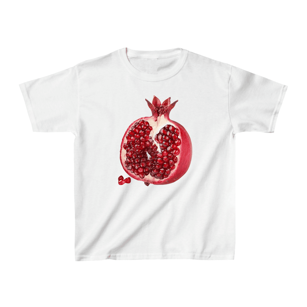 Pomegranate Baby Tee in White - printwithsky