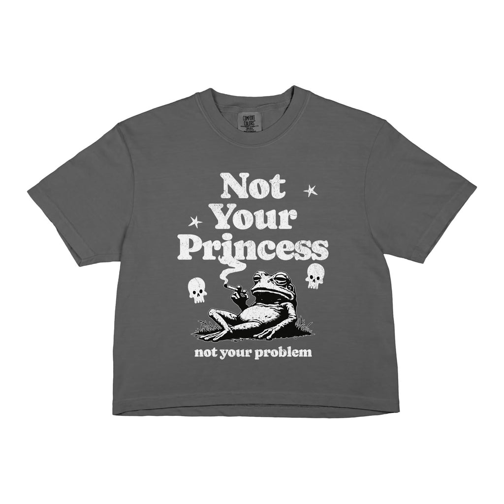 Not Your Princess Not Your Problem Comfort Colors® Crop Boxy Tee | Feminist Graphic Crop Top