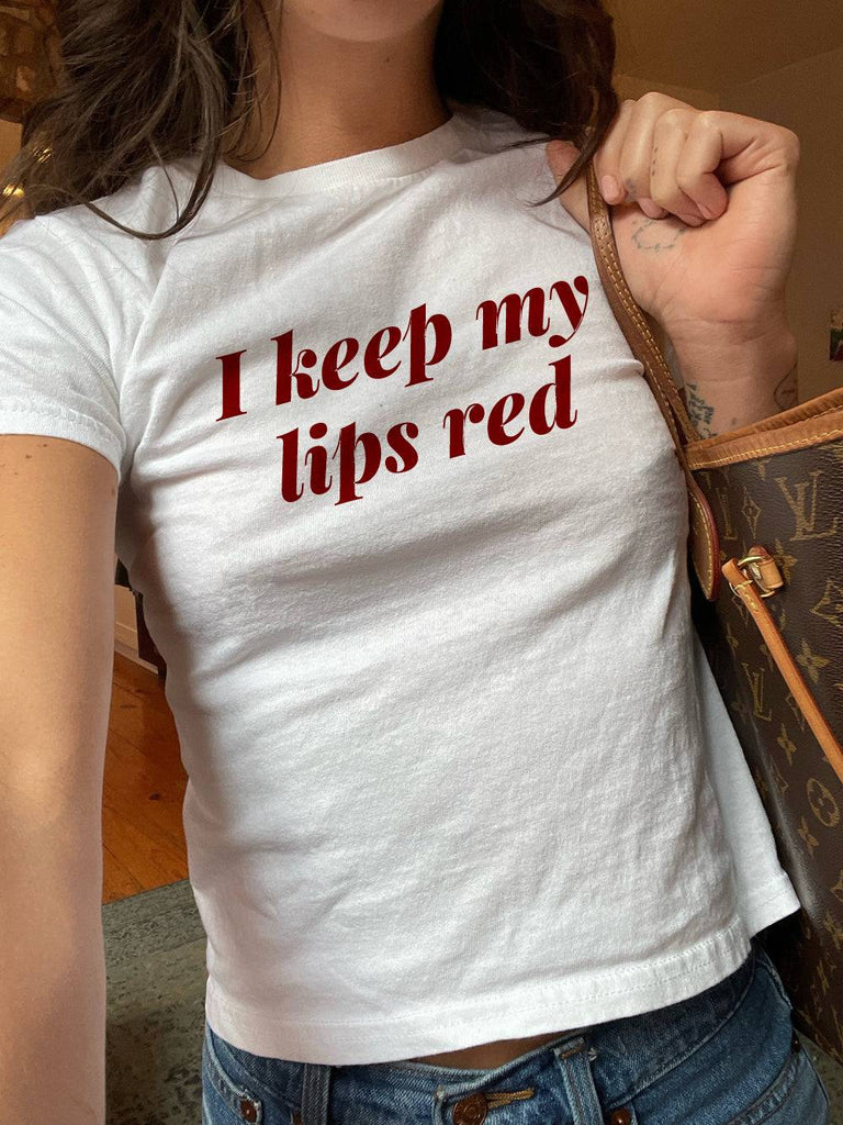 I Keep My Lips Red Baby Tee - printwithsky