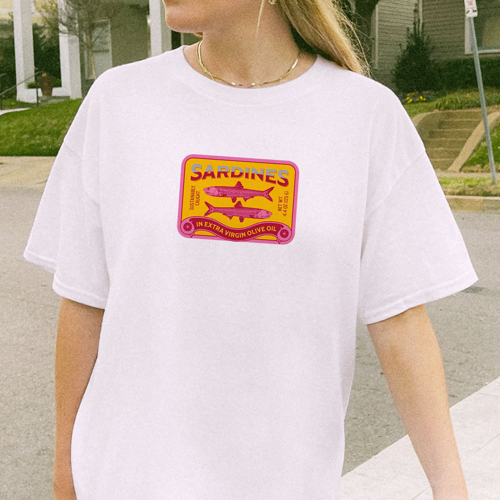 Sardines Graphic T-Shirt – Unisex Retro Tee | Y2K Aesthetic Streetwear