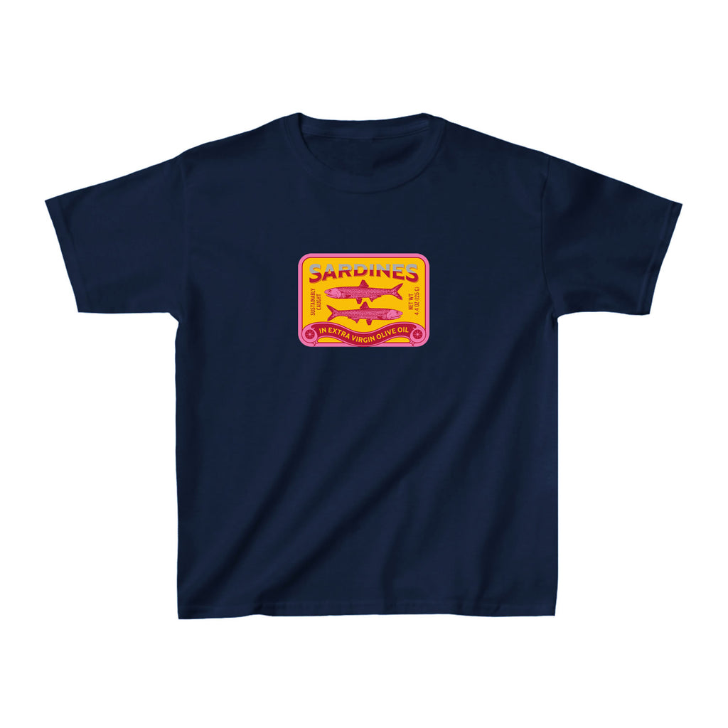 Sardines Graphic Baby Tee – 90s Retro T-shirt | Y2K Aesthetic Streetwear