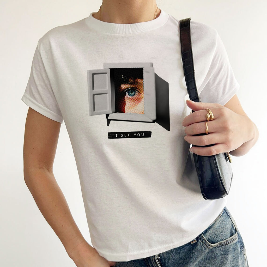 I See You Graphic Baby Tee | Y2K Aesthetic Streetwear Top