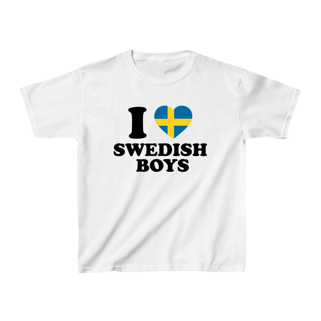 I love Swedish Boys Baby Tee - printwithsky