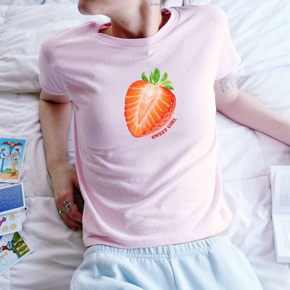 Strawberry Sweet Girl Baby Tee - printwithsky