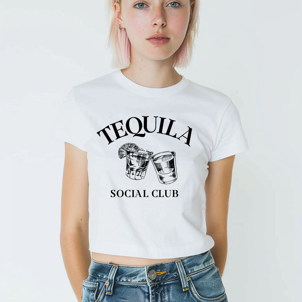 Tequila Social Club Baby Tee - printwithsky 
