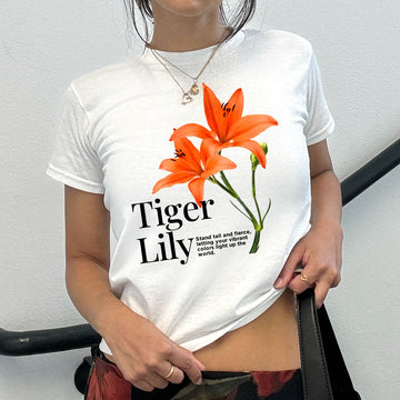 Tiger Lily Graphic Baby Tee - printwithsky 