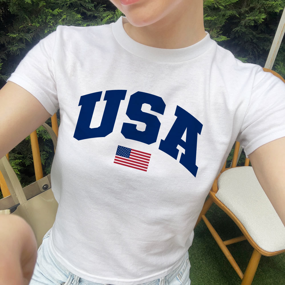 USA Baby Tee - printwithsky