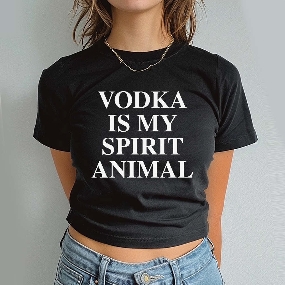 Vodka Is My Spirit Animal Baby Tee - printwithsky