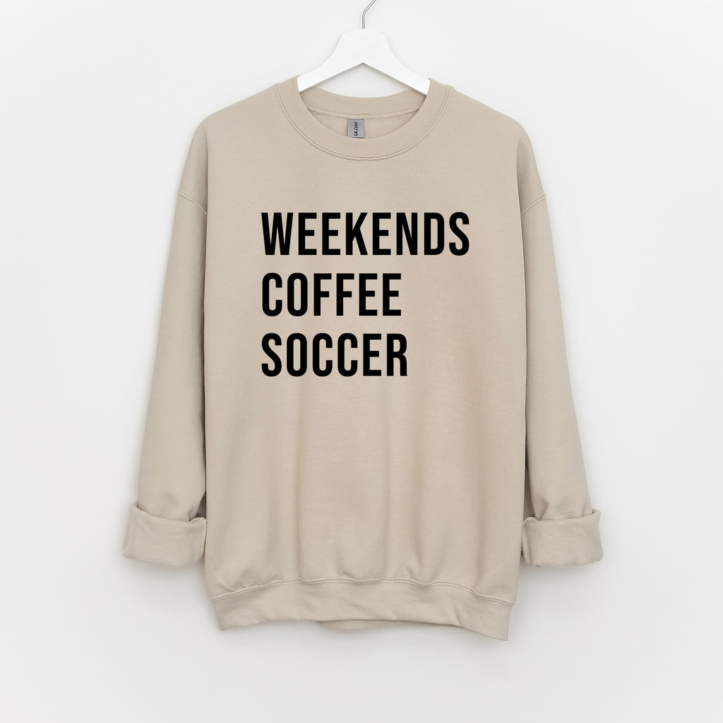 Weekends Coffee Soccer Sand Sweatshirt | printwithSKY