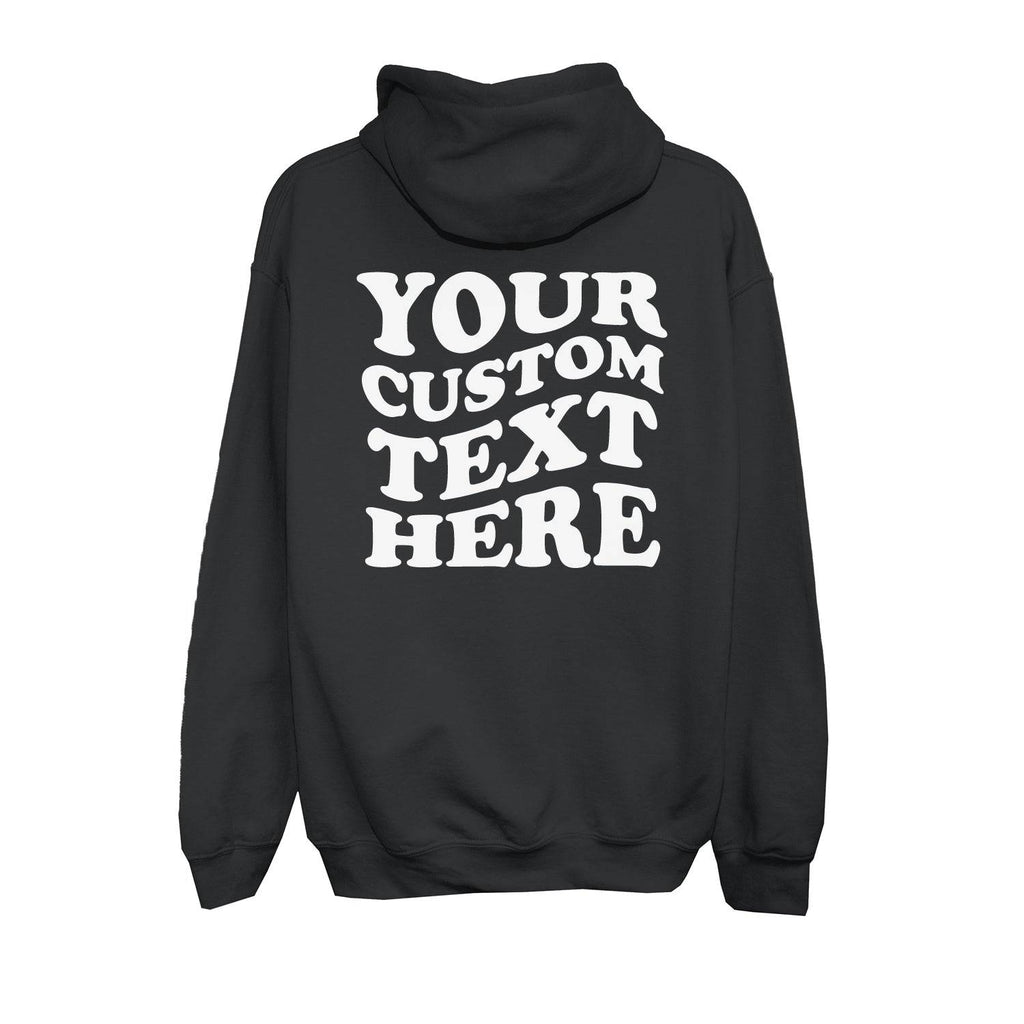 Custom Wavy Text On Back Hoodie - printwithsky