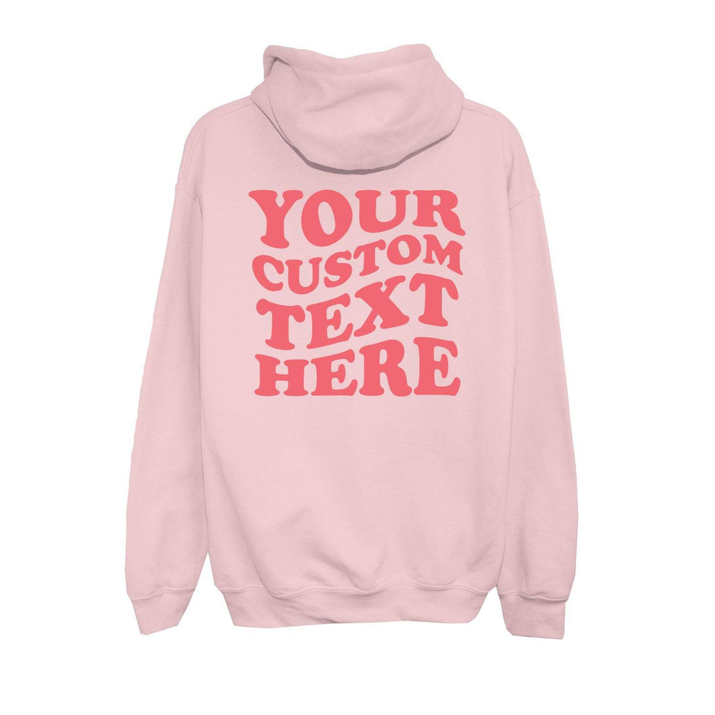 Custom Wavy Text On Back Hoodie - printwithsky