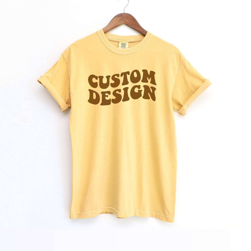 Custom Comfort Colors Wavy Text Short Sleeve T-shirt - printwithsky