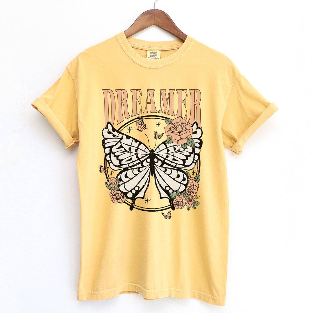 Dreamer Retro Butterfly Short Sleeve T-shirt - printwithsky