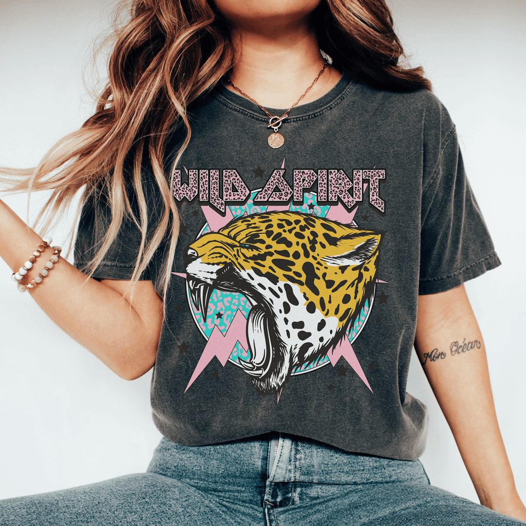 Wild Spirit Leopard Comfort Colors Short Sleeve T-shirt - printwithsky